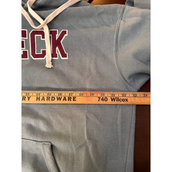 Men's VINTAGE FLEECE Hoodie Sweatshirt BRECK BreckenridgeSuper Soft BLUE sz MED - Picture 5 of 6